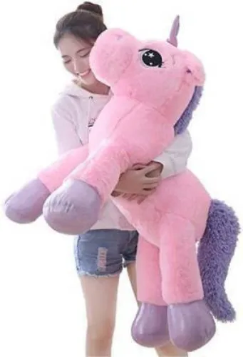 Image of OZEE Medium Size Funny Unicorn Stuffed Animal Plush Toy - 100 cm 