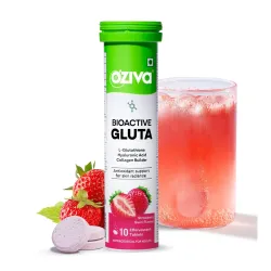 OZiva Glutathione Effervescent Tablets, 10 Count, Strawberry