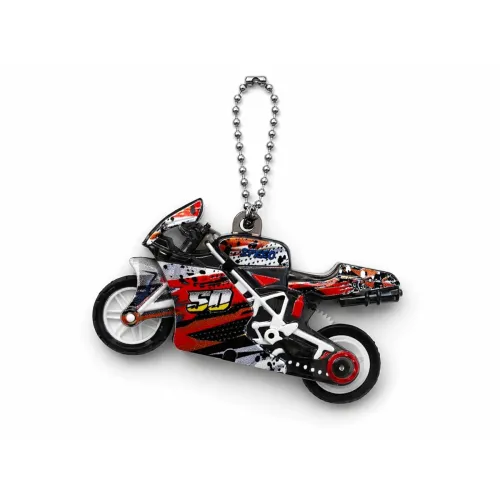 Image of P SEVEN Friction Powered Racing Motorcycle Toy with Light - Transparent Body Sports Bike Model 