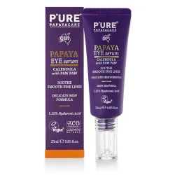 P'URE PAPAYACARE Eye Serum 25g - Under Eye Serum For Reducing Dark Circles, Puffiness & Wrinkles | 100% Natural & Vegan Pure Papaya Eye Serum | Hyaluronic Acid Serum For Face
