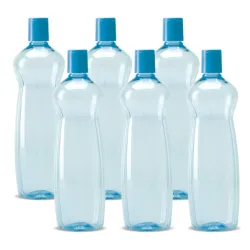 Pacific Plastic Fridge Water Bottle Set of 6 1000 ml Bottle (Pack of 1,Purpel, Plastic) (Blue)