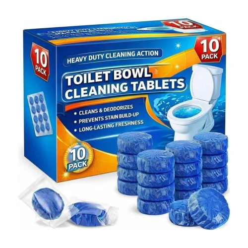 Image of Pack of 10 Automatic Flush Toilet Bowl Cleaner Tablets