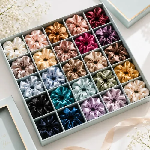Image of Pack Of 12 Scrunchies for Women and Girls, Hair Scrunchies Hair Ties