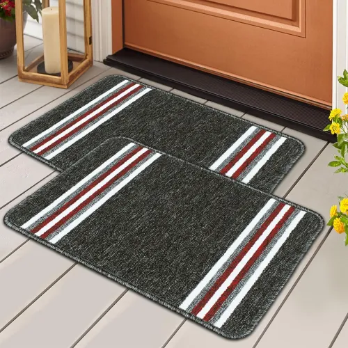 Image of Pack of 2 Nylon Bath Rug Anti-Skid Bathroom Mat