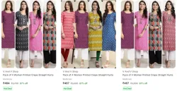 Pack of 4  Womens Kurta starting @ ₹464