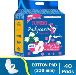 Padycare Jumbo Cotton Tri fold Sanitary Pad for Women and Girls Sanitary Pad (Pack of 40)