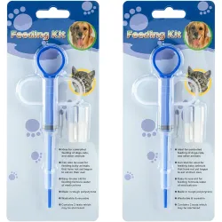 PAGOW 2 Pcs Pet Medicine Feeder, Silicone Syringe Cat Dog Puppy Pill Dispenser