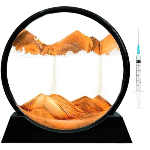 Image of CPENSUS Moving Sand Art Picture Glass Liquid Painting 3D Natural Landscape showpieces 