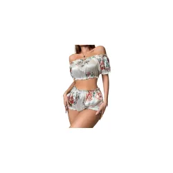 Satin Flare Pajama Set Night Dress for Women