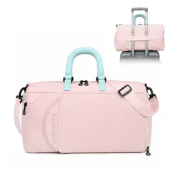 PALAY® Gym Bag with Shoe Compartment Pink Large Waterproof Travel Duffle