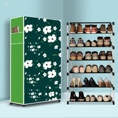 Image of Palkolink 6 Tier Foldable Shoe Rack – Space Saver, Universal for Entry, Bedroom & Balcony Plastic Collapsible Shoe Stand