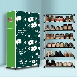 Palkolink 6 Tier Foldable Shoe Rack – Space Saver, Universal for Entry, Bedroom & Balcony Plastic Collapsible Shoe Stand