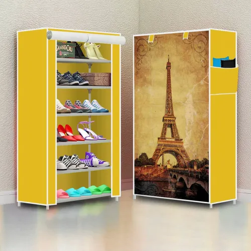 Image of Palkolink 6-Layer Collapsible Shoe Stand Yellow (DIY)