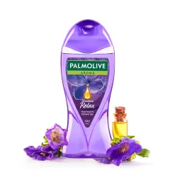 Palmolive Aroma Absolute Relax Body Wash, Gel Based Shower Gel with 100% Natural Ylang Ylang Essential Oil & Iris Extracts - pH Balanced, No Parabens, No Silicones, 250ml Bottle