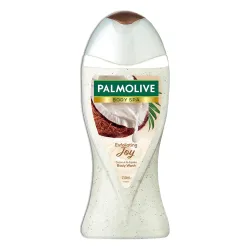 Palmolive Coconut Joy Body Wash, 250ml Crème Based Exfoliating Body Scrub based Bodywash Bottle, Apricot Seed ,Crushed C