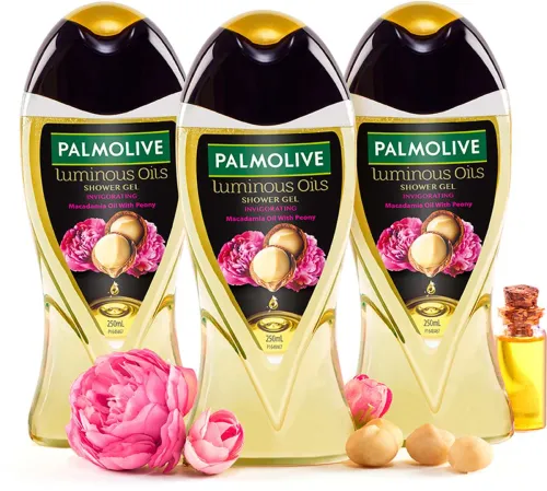 Image of PALMOLIVE Macadamia Oil & Peony Luminous Oils Invigorating Body Wash (3 x 250 ml)