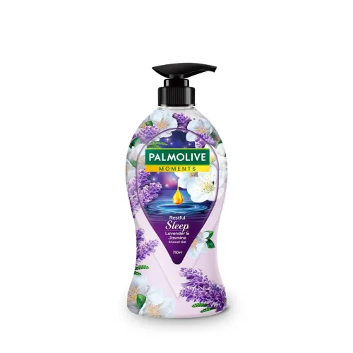 Image of Palmolive Restful Sleep Body Wash, 750ml Shower Gel Single Pump Bottle, 100% Natural Lavender, Jasmine & Chamomile Extra