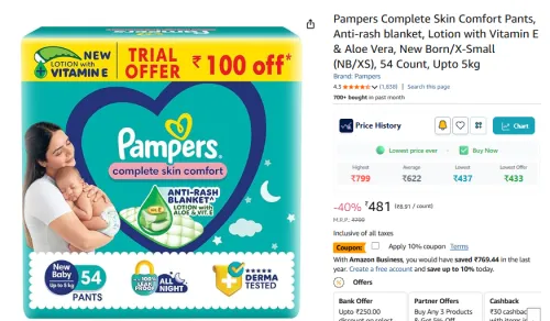 Image of Pampers Complete Skin Comfort Pants, 54 Counts