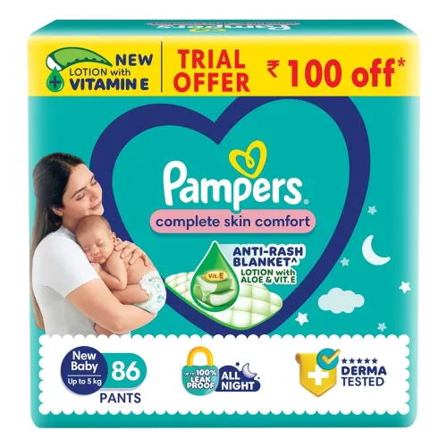 Image of Pampers Complete Skin Comfort New Born Pants 86 Count Upto 5kg