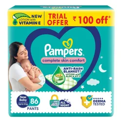 Pampers Complete Skin Comfort New Born Pants 86 Count Upto 5kg