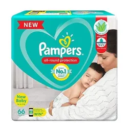 Pampers New Diapers Pants, New Born, 66 Count
