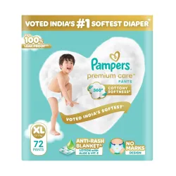 Pampers Premium Care Pant Style Baby Diapers XL 72 Count 