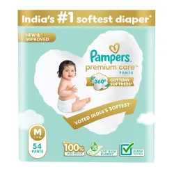 Pampers Premium Care Pant Style Baby Diapers (M size) 54Count 7-12kg