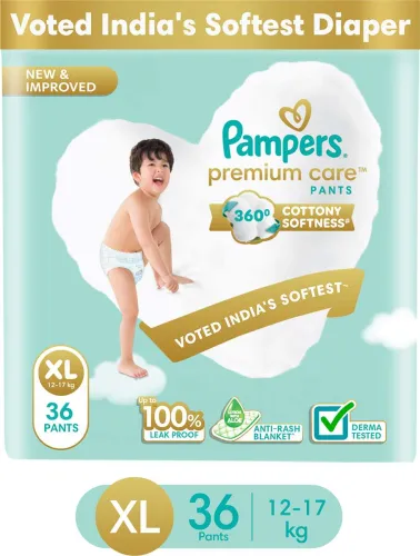 Image of Pampers Premium Care Diaper Pants XL (36 Count, 360° Cottony Soft)