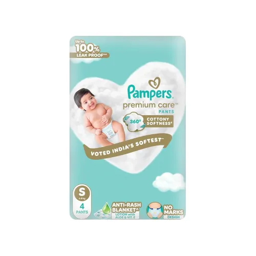 Image of Pampers Premium Care Pant Style Baby Diapers S 4 Count