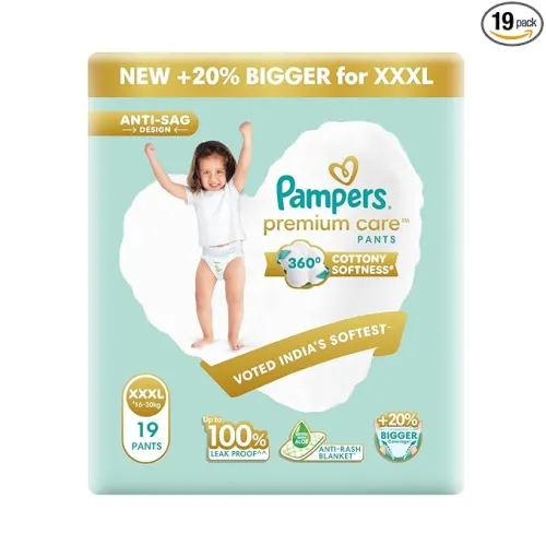 Image of Pampers Premium Care XXXL Baby Diapers 19 Pack