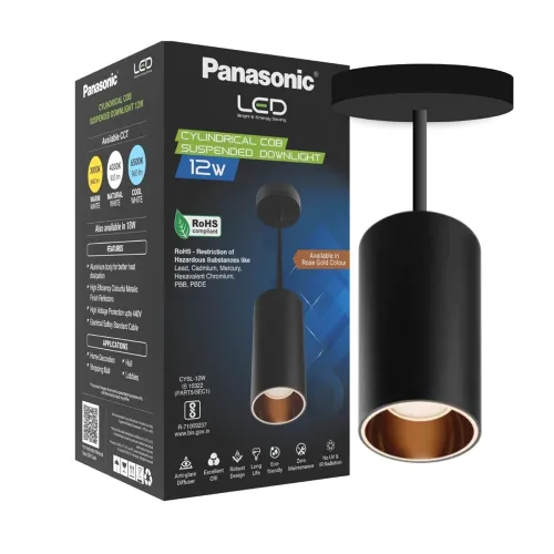 Image of Panasonic 12W Cylindrical Pendant Spotlight (Cool White)