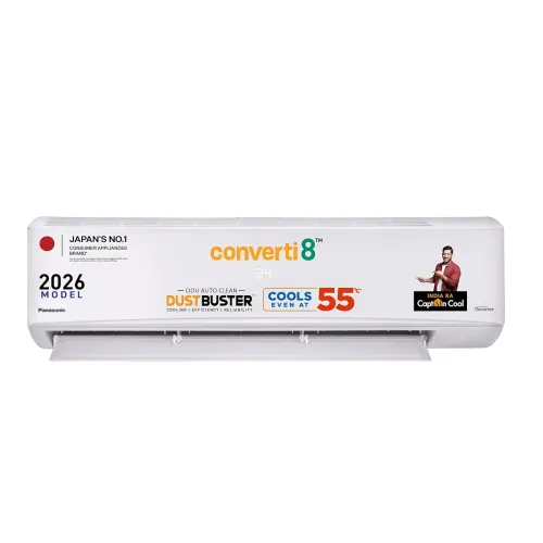 Image of Panasonic 1.5 Ton 3 Star, New Star rated, Inverter Split AC (DusterBuster Tech, Smart Auto Cool, Higher Airflow, 55°C Op