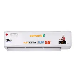 Panasonic 1.5 Ton 3 Star, New Star rated, Inverter Split AC (DusterBuster Tech, Smart Auto Cool, Higher Airflow, 55°C Op