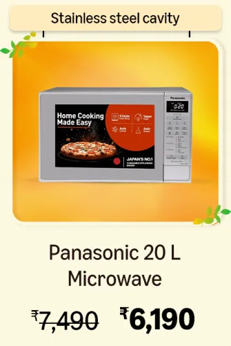 Image of Panasonic 20L Solo Microwave Oven @ ₹6190 on Big Billion Day Sale