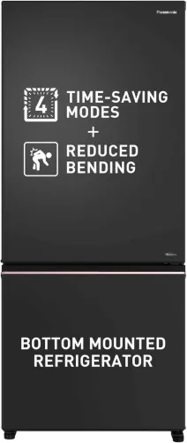 Image of Panasonic 401 L Frost Free Double Door 2 Star Refrigerator (Black, NR-BK465BQKN)