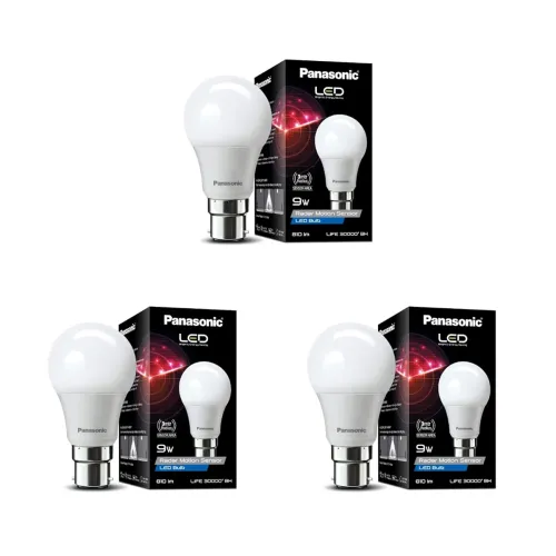Image of Panasonic 9W B22 LED Bulb Pack of 3 (PBUM28097)