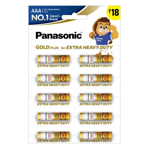 Image of Panasonic AAA Gold Plus Batteries Pack of 10