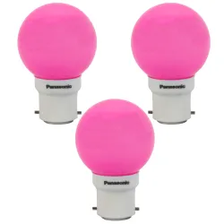 Panasonic B22 LED Pink Night Light Bulb (0.5 W, 92853PN-pk3) - Pack of 3
