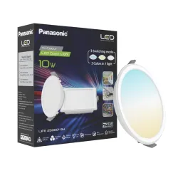 Panasonic Plastic 10W Tri Colour Led Round Downlight|T