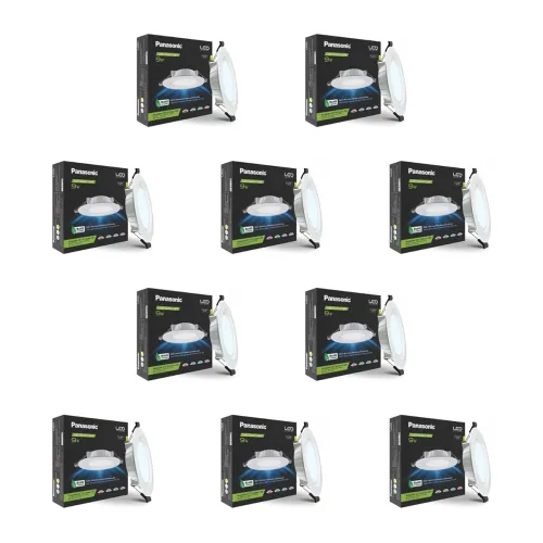 Image of Panasonic Polycarbonate 9W Round Conceal Downligh Pack Of 10