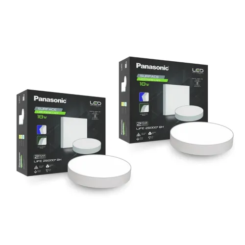 Image of Panasonic 18 Watt LED Rimless Surface Panel Light | Elegant Rimless Design | Surface Mounted LED Down Light for Ceiling 