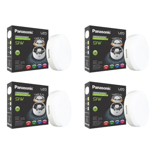 Image of Panasonic 9W LED Round Downlight for Ceiling Pack of 4