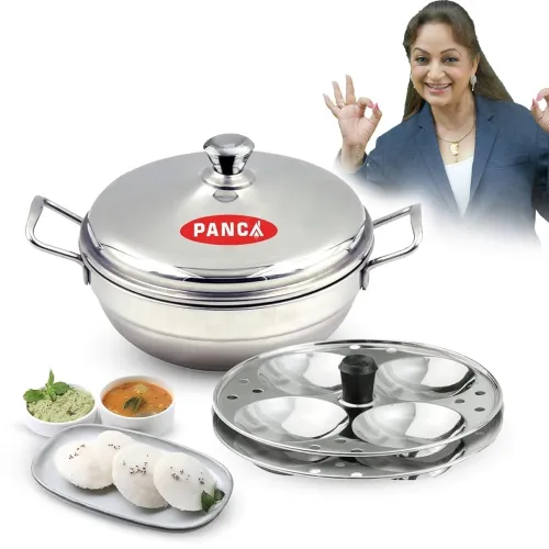 Image of PANCA 15 liter Stainless Steel Multi Purpose Kadai with Steel Lid