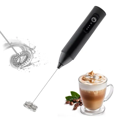 Image of PANCA Rechargeable Milk Frother 3-Speed Electric Coffee Frother with Dual Spring Whisk