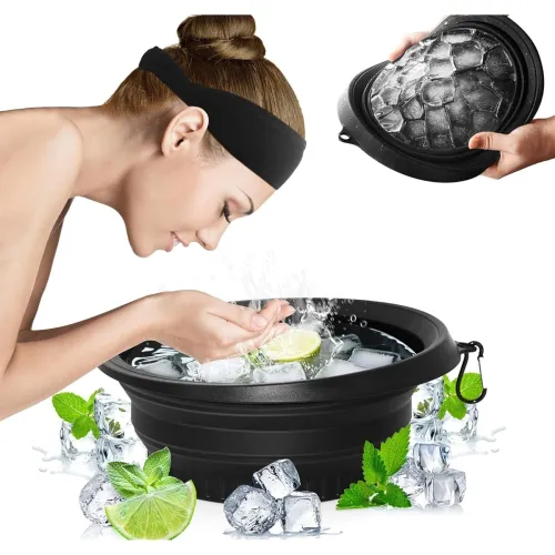 Image of PANCA Silicone Collapsible Face Bowl with Built-in Ice Tray | Face Bath & Washing | BPA Free, Dishwasher Safe | Foldable
