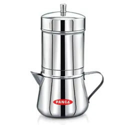 PANCA Stainless Steel Premium Filter Coffee Maker With Handle, Mocha Pot, 4-6 Cups, Large, 250ml (304 Grade SS)