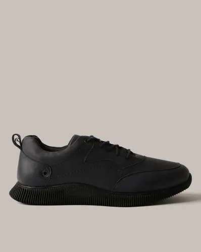 Image of Panelled Lace-Up Casual Shoes