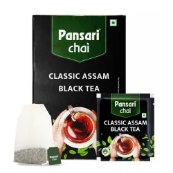 Pansari Classic Assam Black Tea - 25 Premium Tea Bags | Low Caffeine | Rich in Antioxidants | Immunity Booster | Detox & Metabolism Support