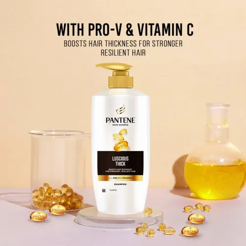 Image of PANTENE Hair Science Luscious Thick Shampoo with Vitamin C (650 ml)