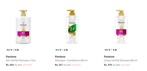 Image of Pantene Shampoo upto 55% Discount